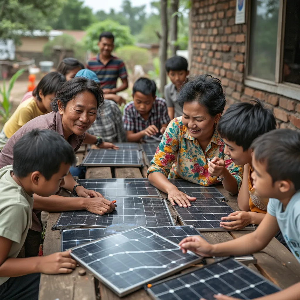 Comunidad participando en proyectos de energía sostenible